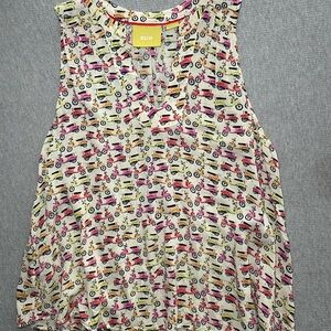 MAEVE Anthropologie Enna Moped Scooter Vespa Print Swing Tank Top Women's 14